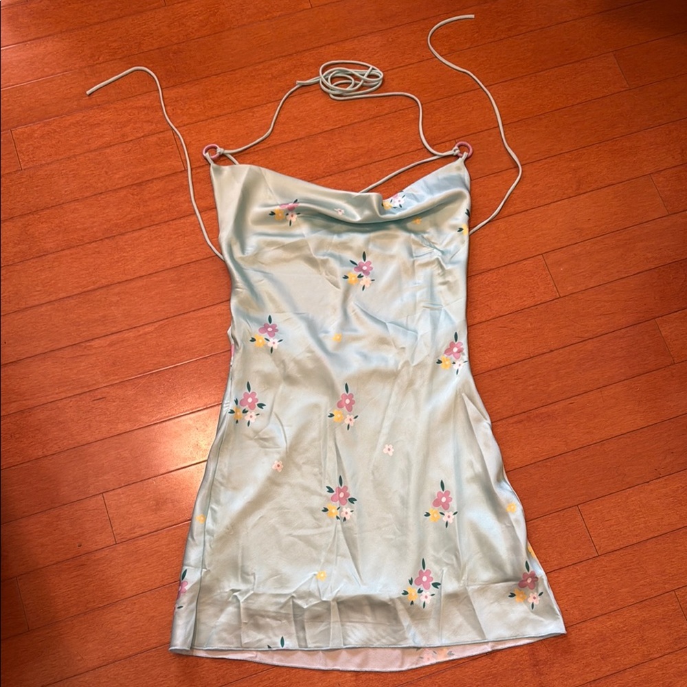 Lucy In The Sky Floral Satin Mini Dress